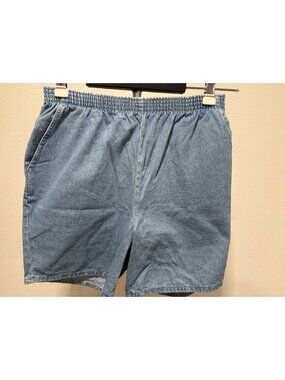 Chic Pull On Jean Denim Shorts Women 18 30X8 High Rise Pockets